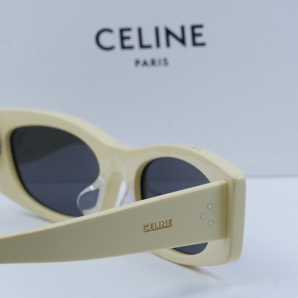 Celine CL40245U 39A Rectangle Sunglasses - Shiny Butter/Smoke - Picture 6 of 13